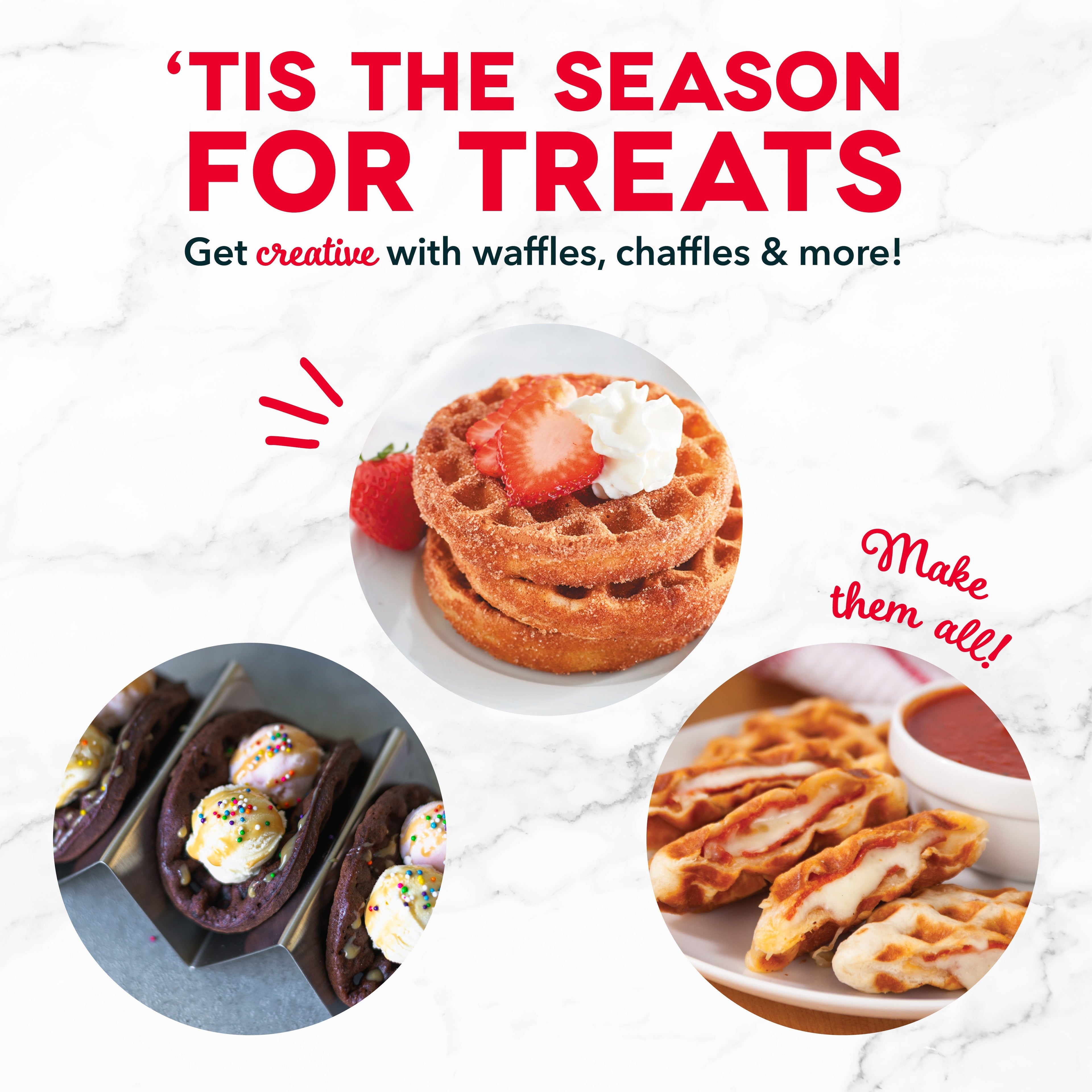 Holiday Mini Waffle Maker 2-Pack